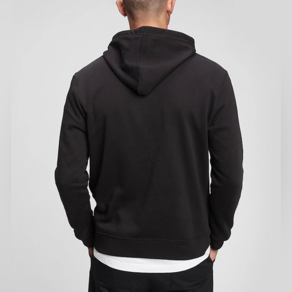 GAP Hoodie Black Logo Pullover Fleece Cotton Men’s Size 510981-80-1 - Picture 1 of 3